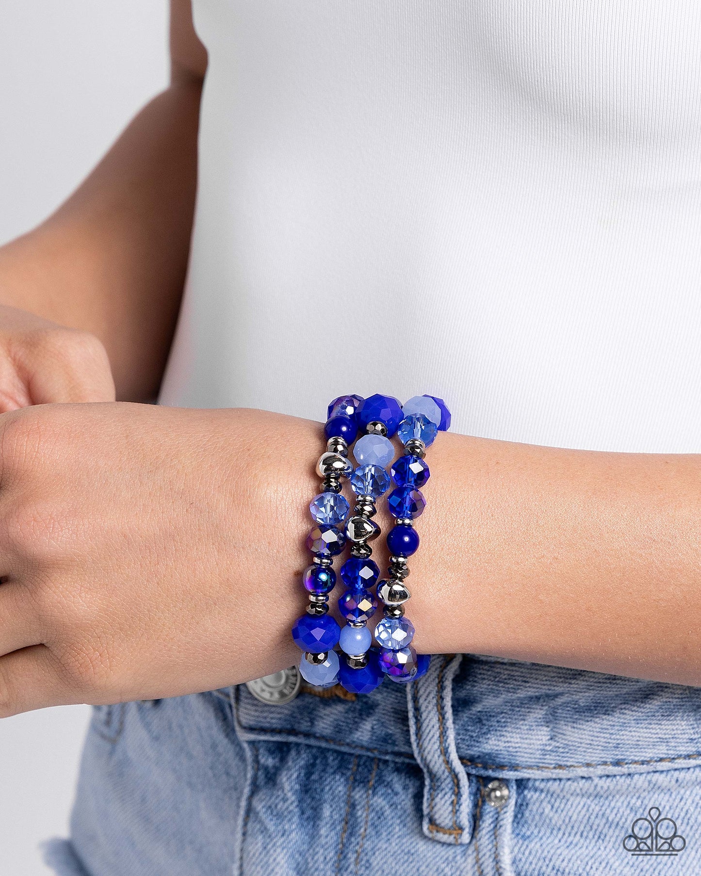 Paparazzi Accessories ❤️Stack of GLASS - Blue by Lady Sassy