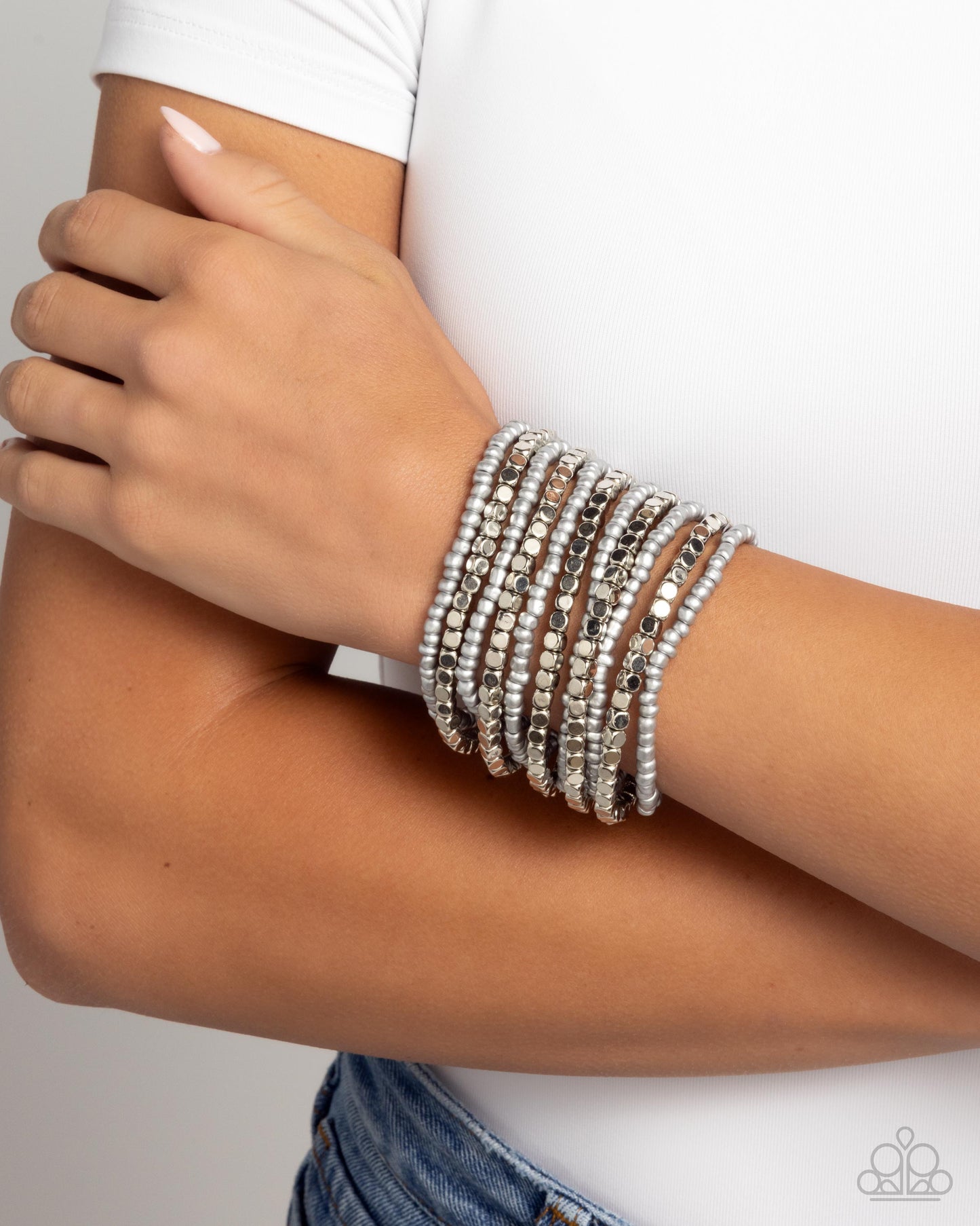 Paparazzi Accessories ❤️Spirited Stack - Silver by Lady Sassy