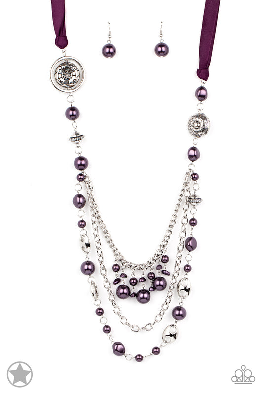 shop-sassy-affordable- purple-ribbon-with-purple-pearls-blockbuster--paparazzi-accessories