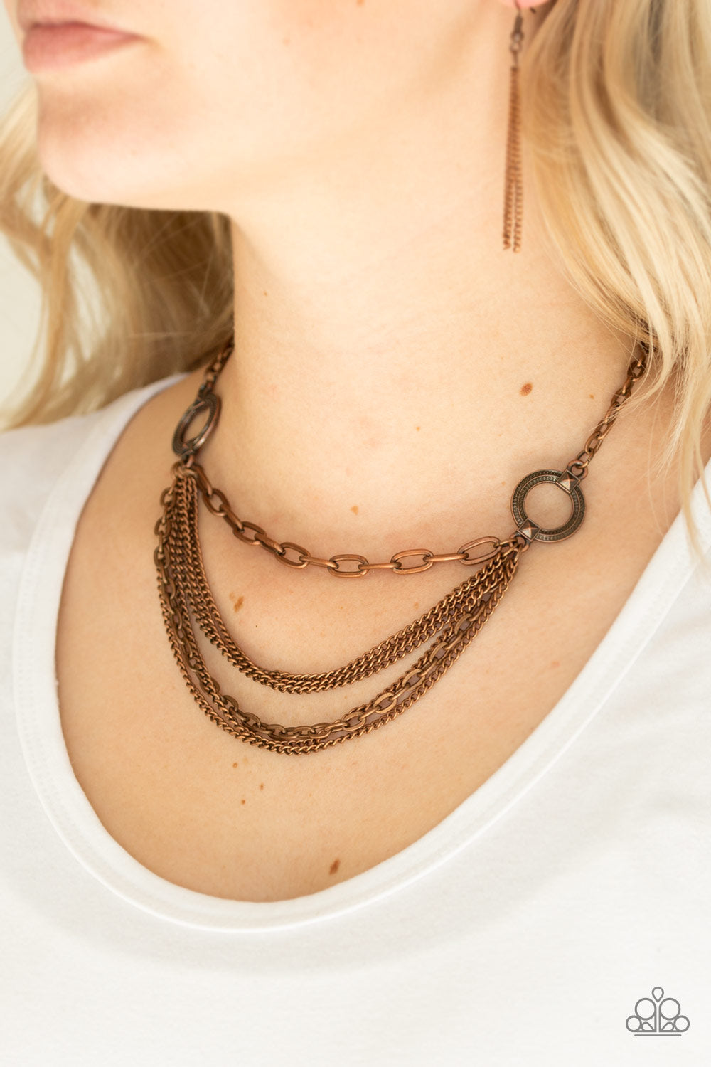Paparazzi Accessories ❤️ CHAINS of Command - Copper by Lady Sassy