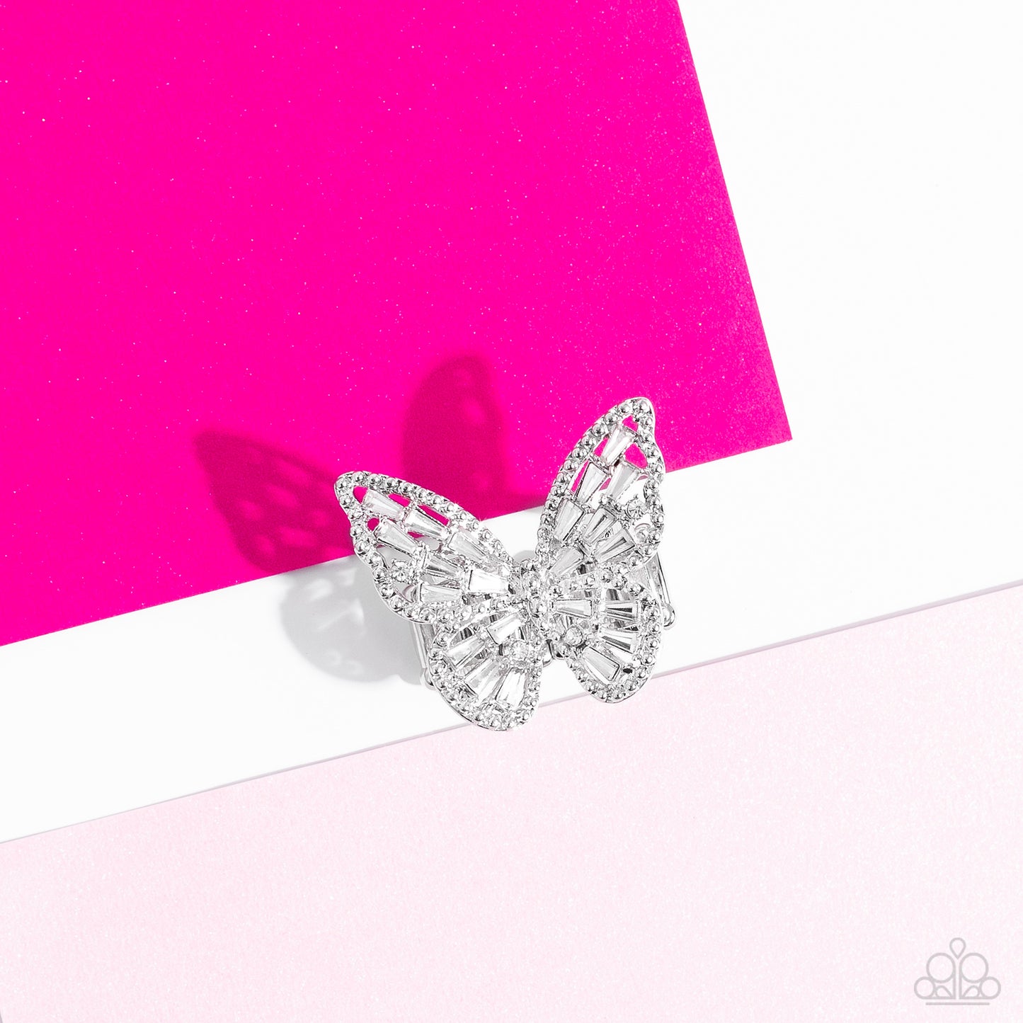 Paparazzi Accessories ❤️ Bright-Eyed Butterfly - White by Lady Sassy