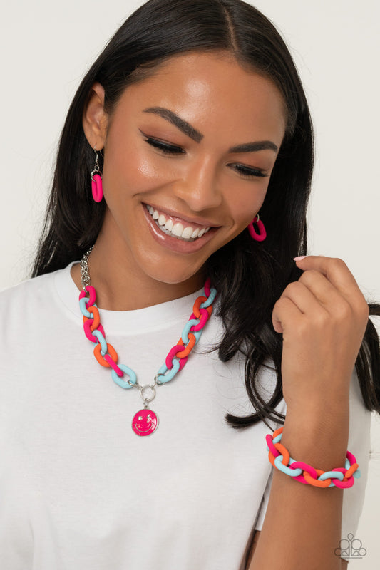 Paparazzi Accessories ❤️Speed SMILE - Pink by Lady Sassy